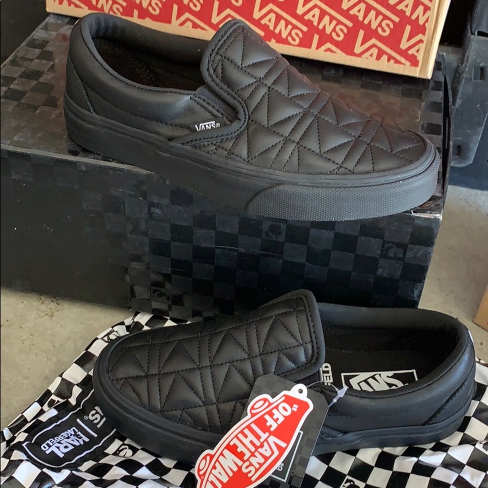 Karl lagerfeld Vans blk slip on quilt leather